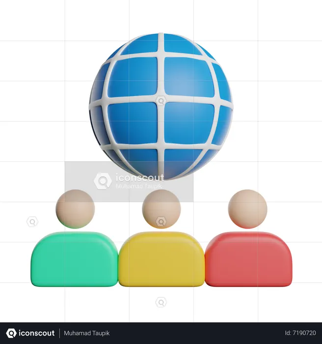 Funcionário global  3D Icon