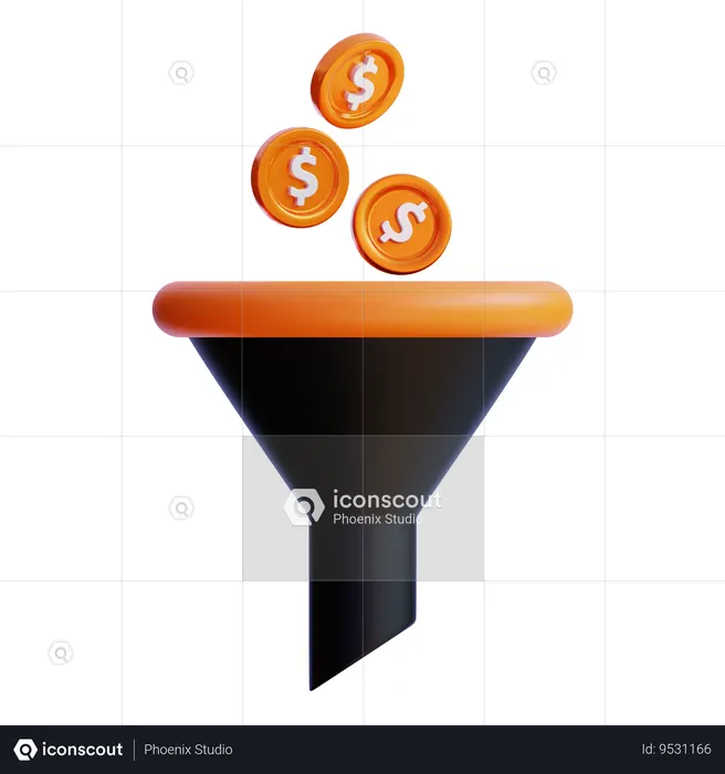 Funil financeiro  3D Icon