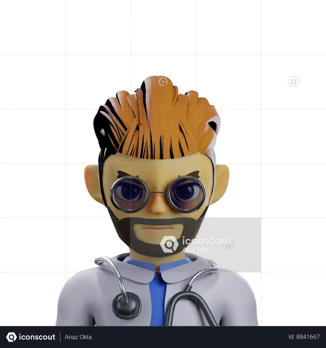 Funky male doctor  3D Icon