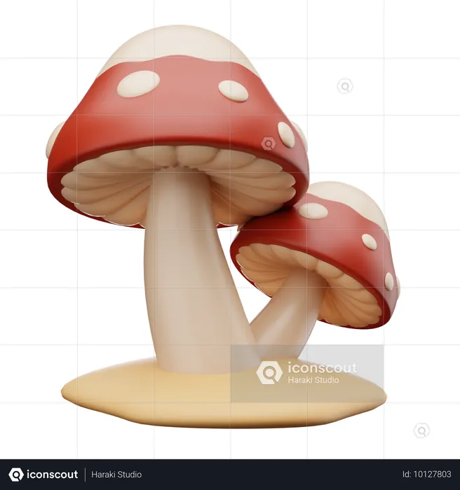 Verrückter Pilz  3D Icon