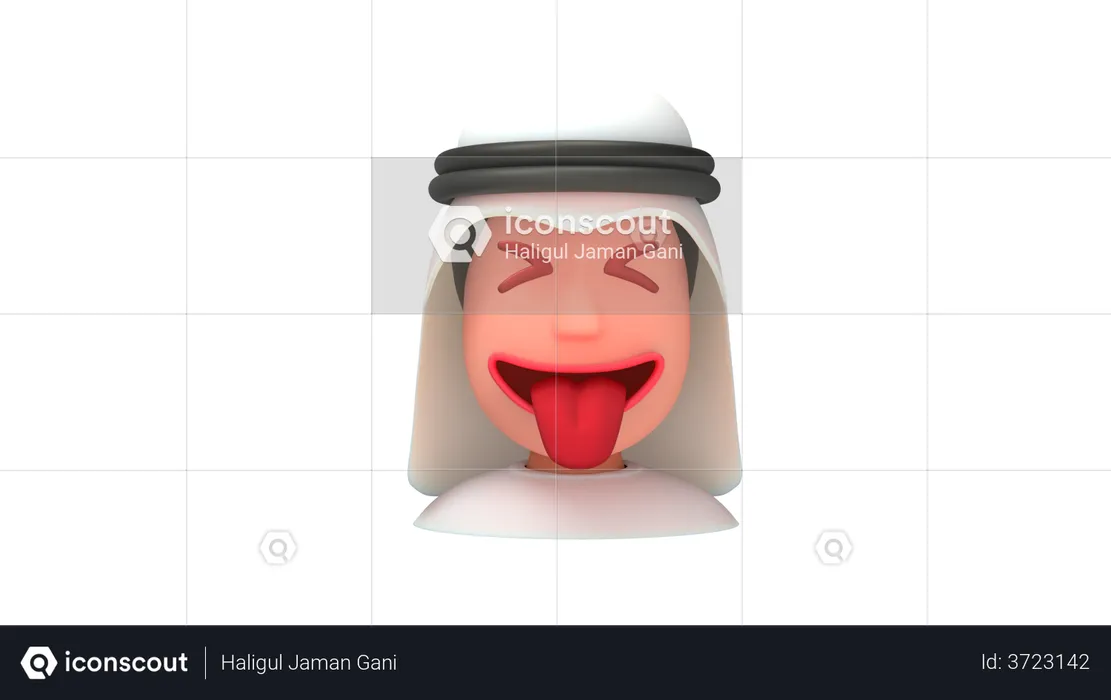 Funny Arab Men Emoji 3D Illustration