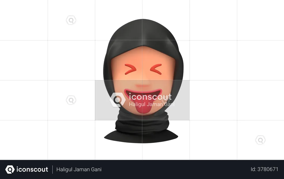 Funny Arab Woman emoji Emoji 3D Illustration