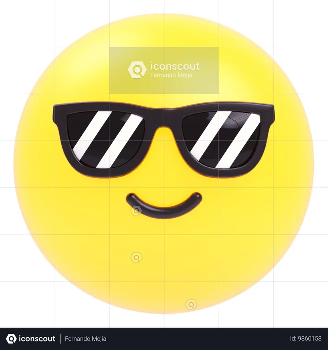 Funny Emoji with Glasses Emoji 3D Icon