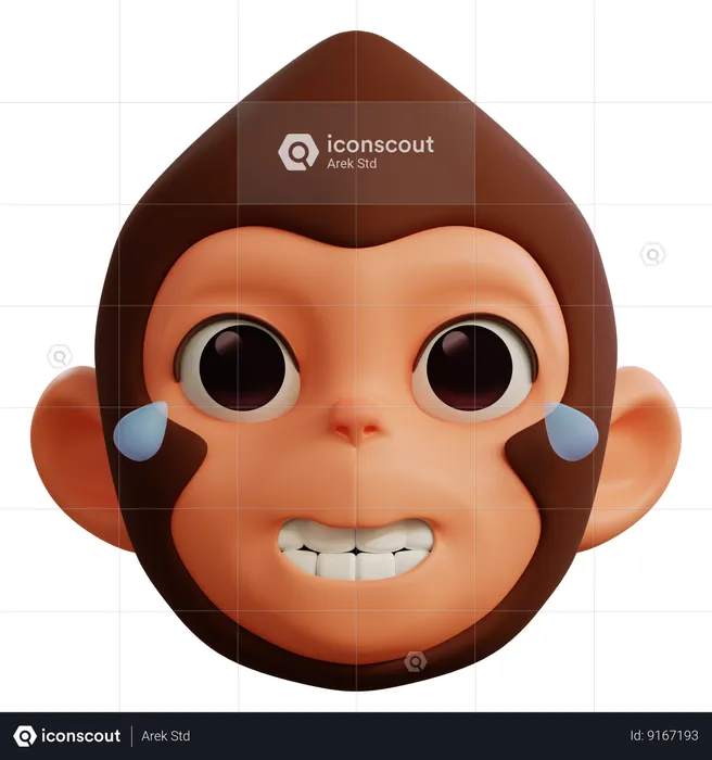 Funny Monkey Laughing Out Loud Emoji 3D Icon