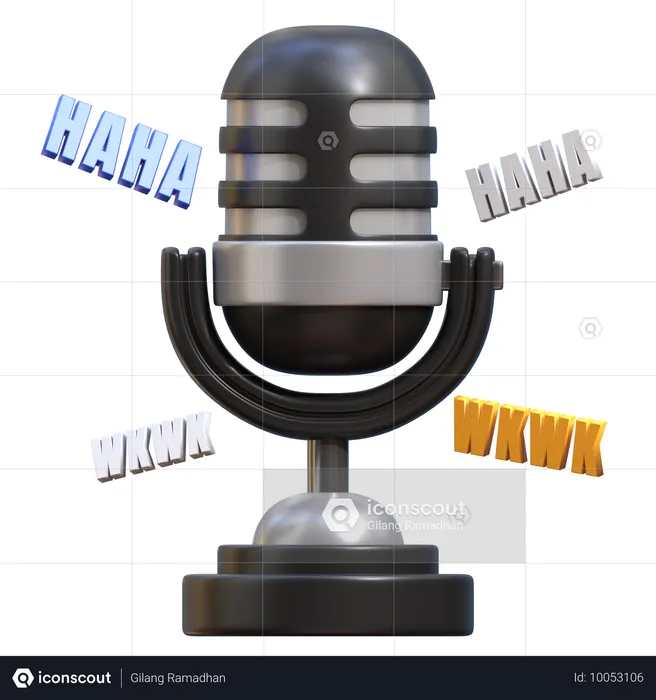 Funny Podcast  3D Icon