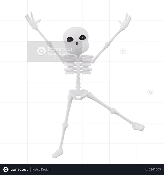 Funny skeletons  3D Illustration
