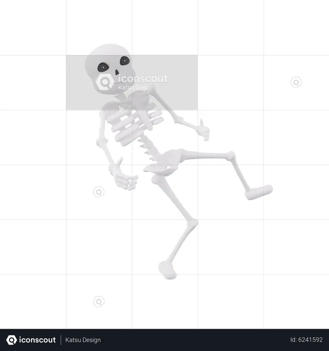 Funny skeletons in pose  3D Illustration