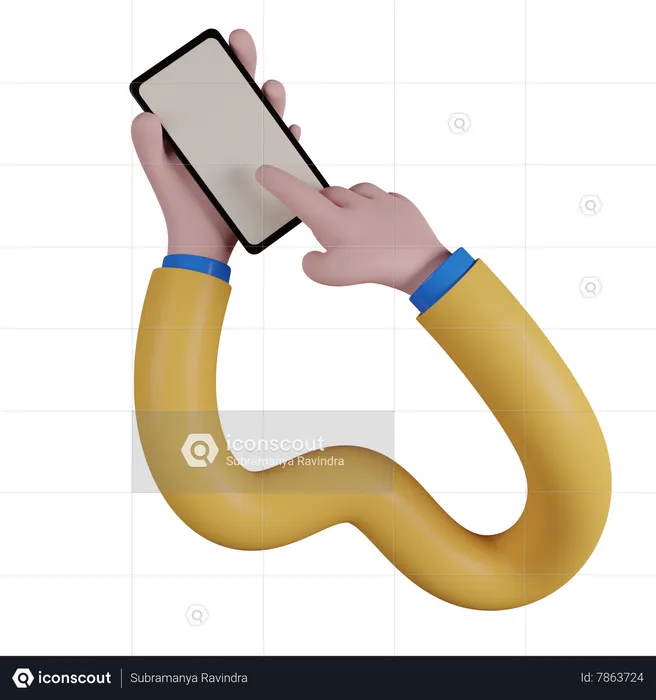 Funny Tangled Hand Hold Smart Phone  3D Icon