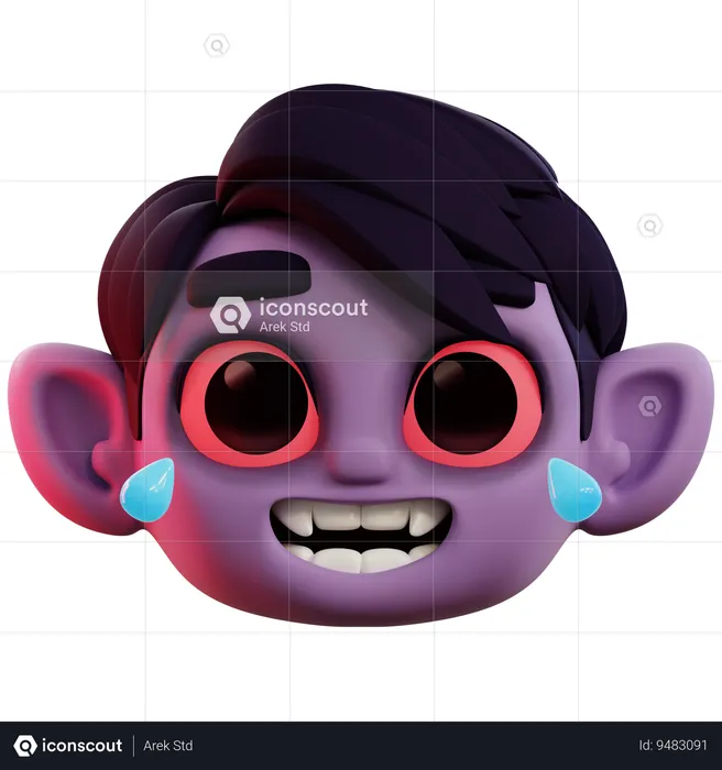 Funny Vampire Laughing Out Loud Emoji 3D Icon