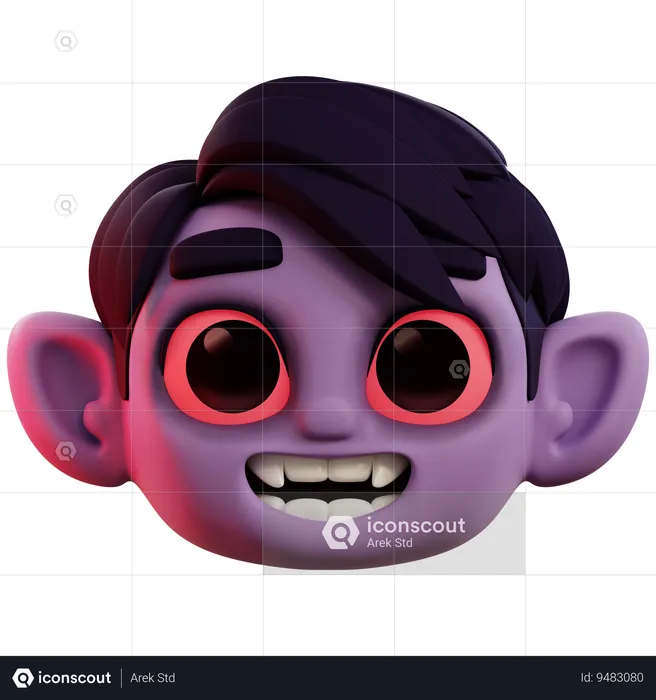 Funny Vampire Laughing Out Loud Emoji 3D Icon