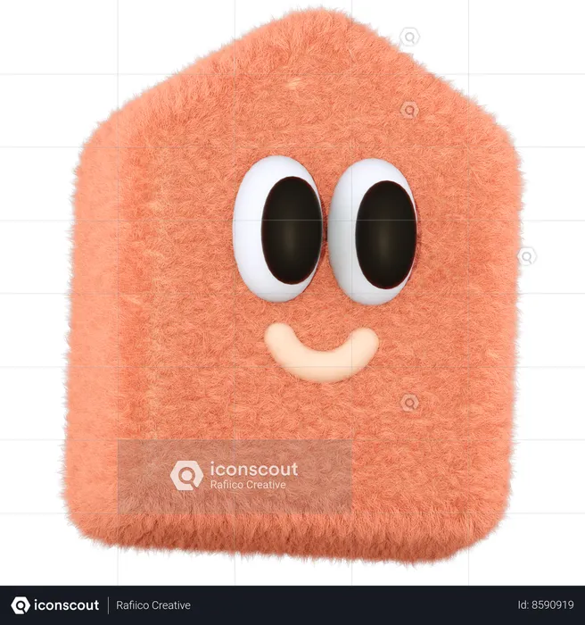 Fur House Shape Character  3D Icon