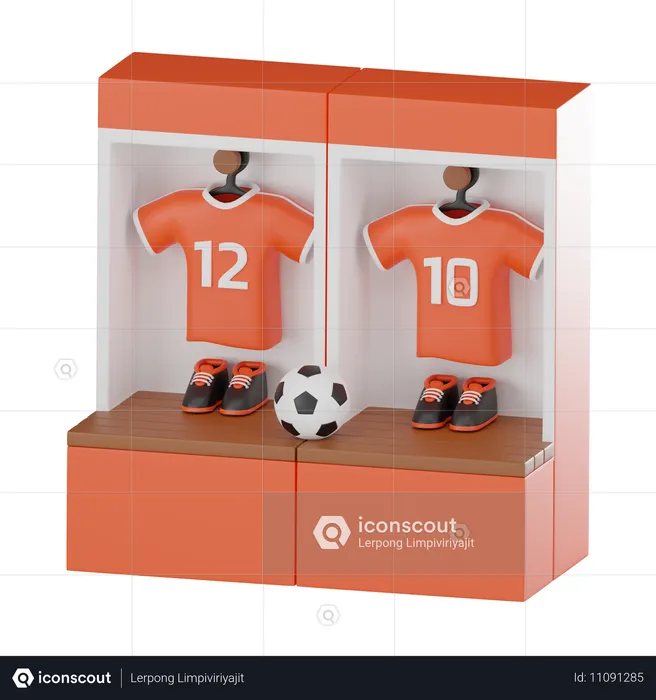 Fußball-Umkleidekabine  3D Icon