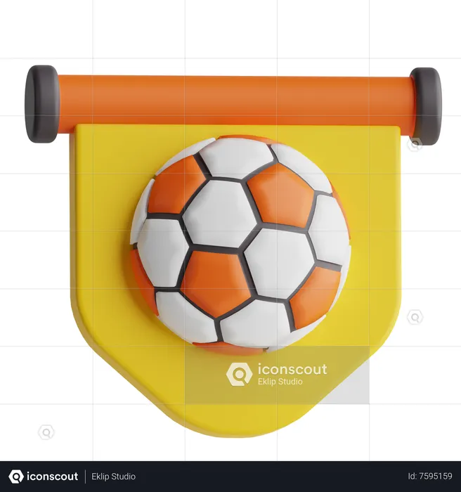 Fußballflagge  3D Icon