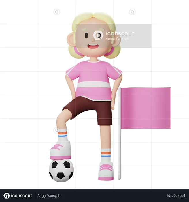 Football-Spieler macht Eckstoß  3D Illustration