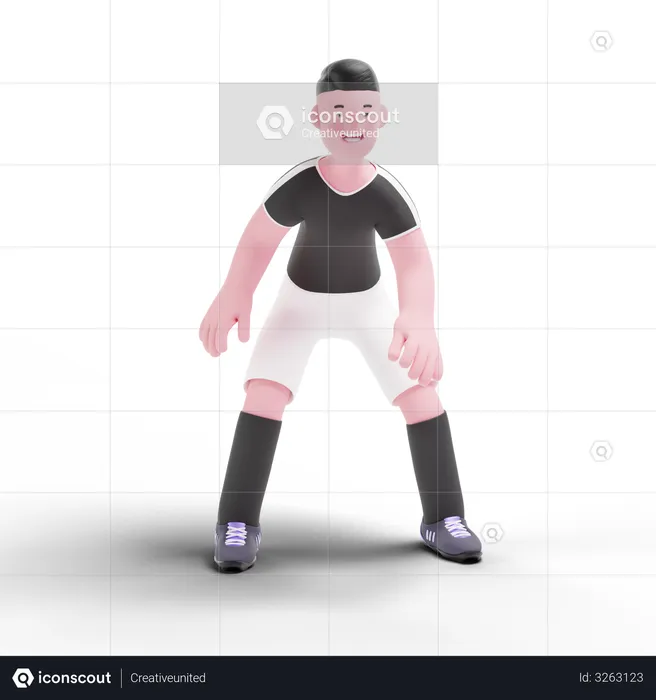 Jugador de fútbol  3D Illustration