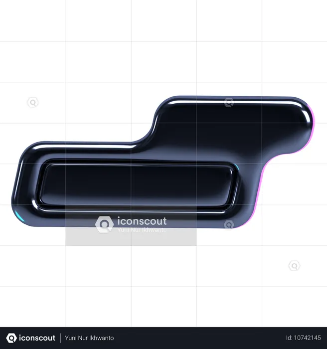 Futuristic Rounded Rectangular Element  3D Icon