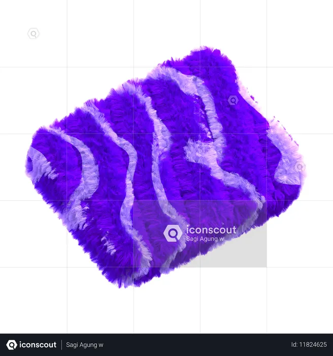 ふわふわブランケットの形  3D Icon