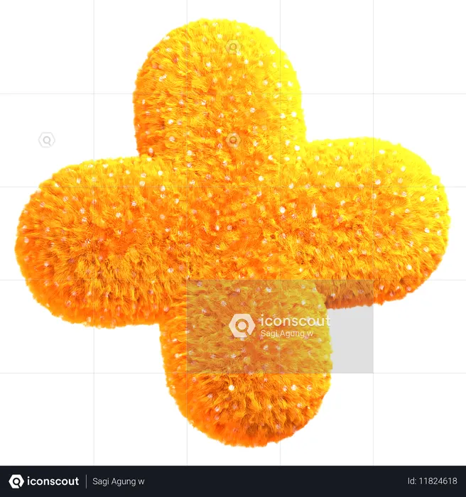 ぼやけたオレンジ色のプラス記号  3D Icon
