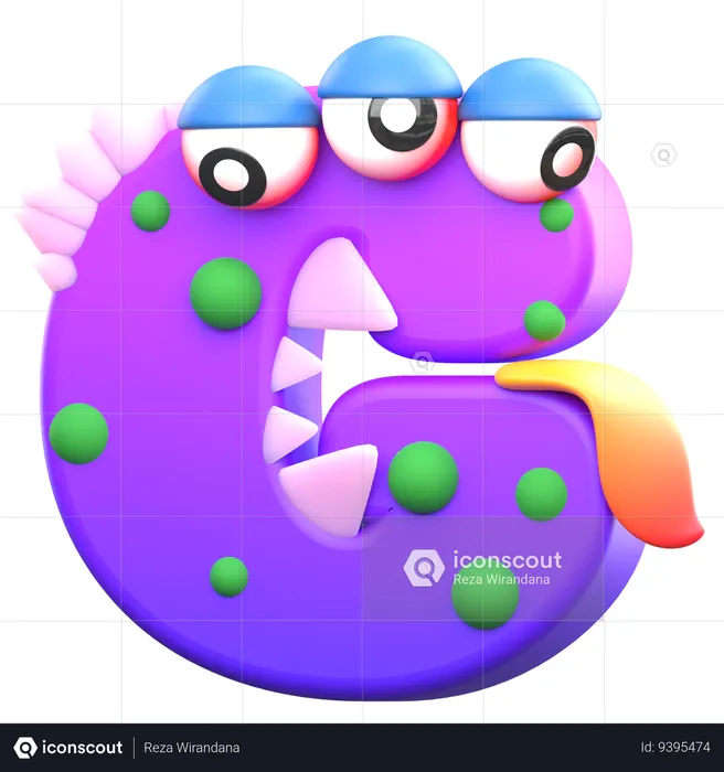 G Monster Alphabet  3D Icon