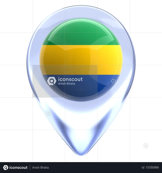 Gabón Flag 3D Icon