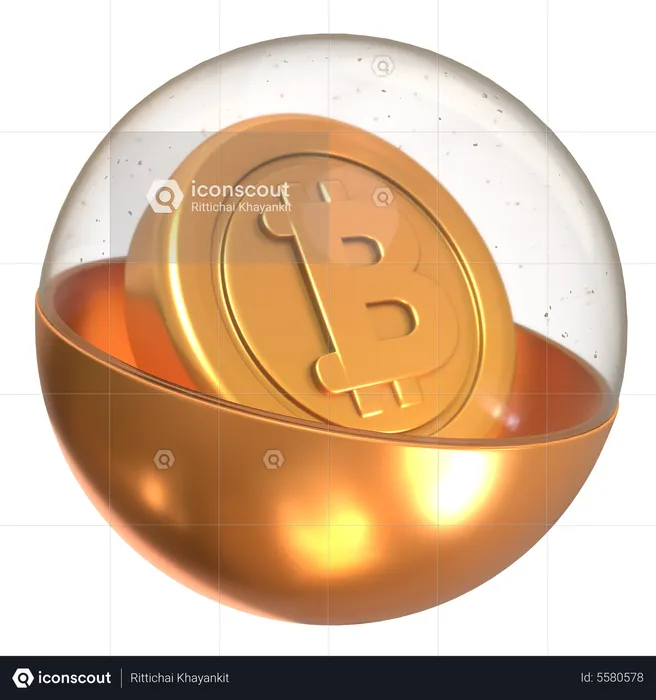 Bitcoin In Gacha Ball  3D Icon