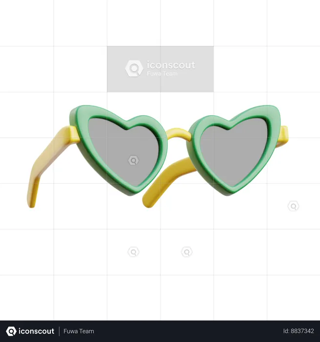 Gafas de corazon  3D Icon