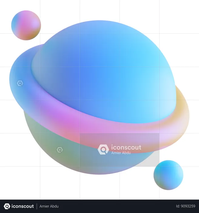 Galaxy Abstract Gradient Shape  3D Icon