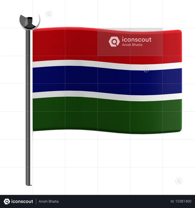 Gambia Flag 3D Icon