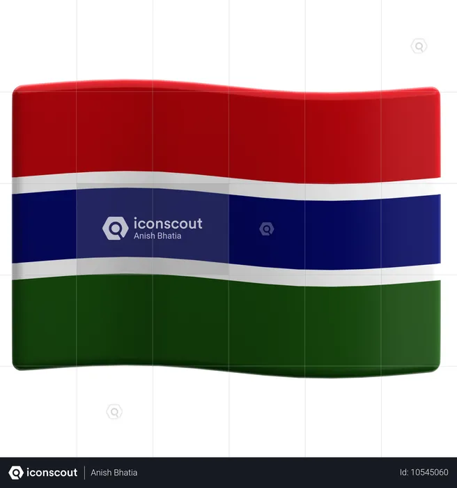 Gambia Flag 3D Icon