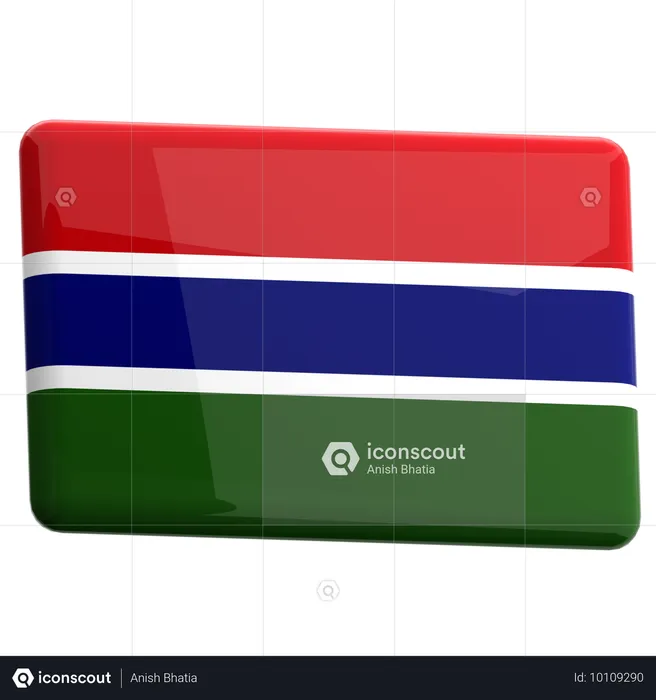 Gambia Flag 3D Icon