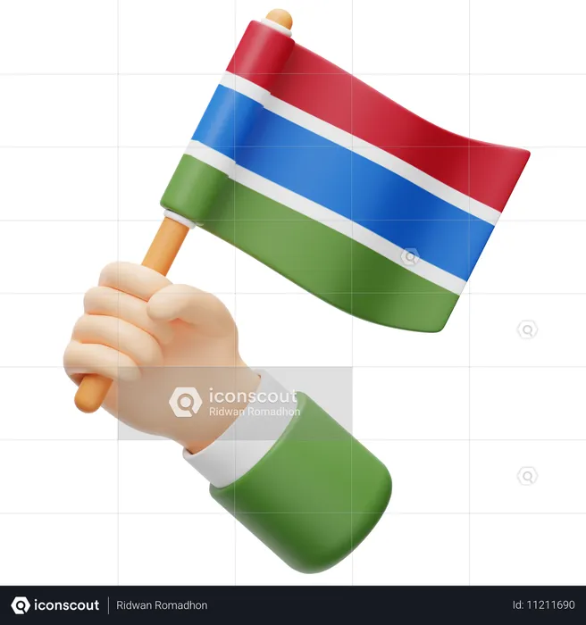 감비아 깃발 Flag 3D Icon