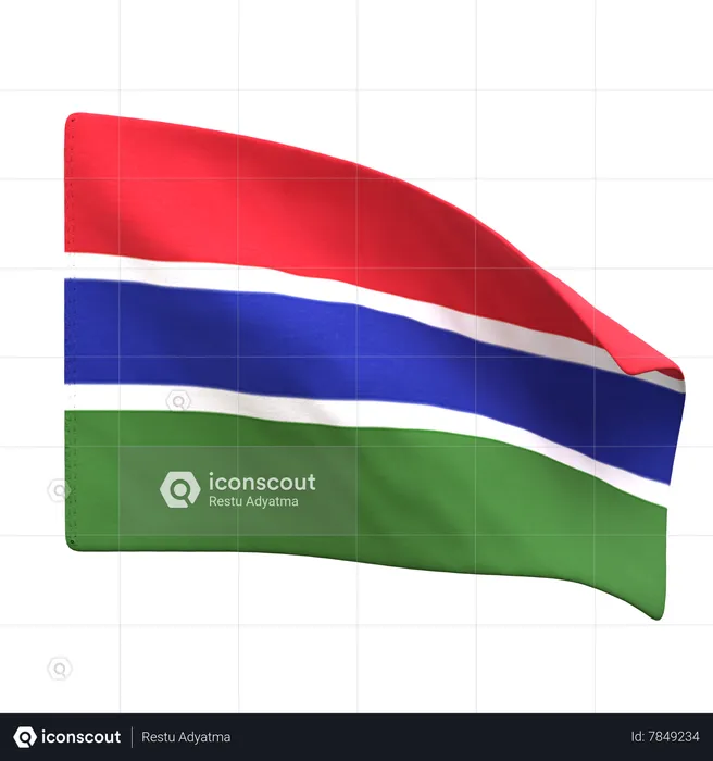 Gambia Flag Flag 3D Icon