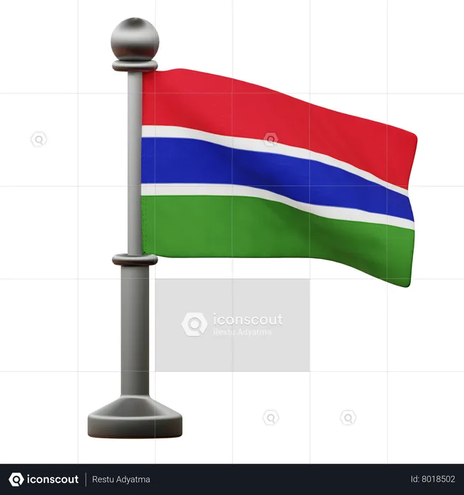 Gambia Flag Flag 3D Icon