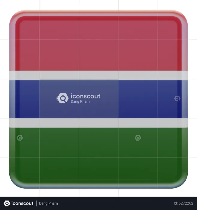 Gambia Square Flag Flag 3D Icon