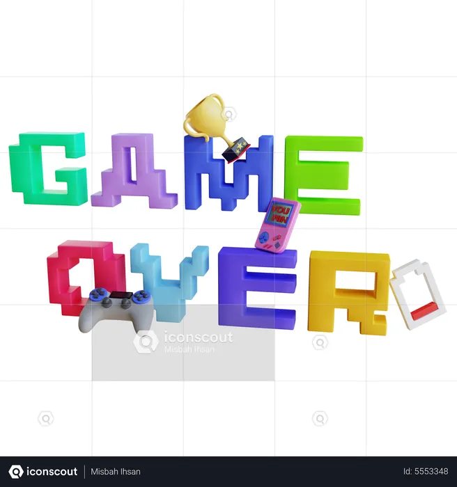 Game Over Tet  3D Icon