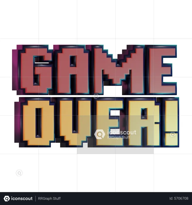 Game Over Text  3D Icon