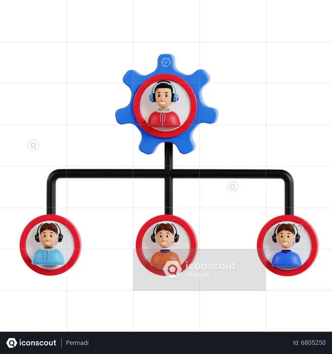 Game Team Management  3D Icon
