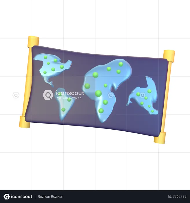 Game World Map  3D Icon