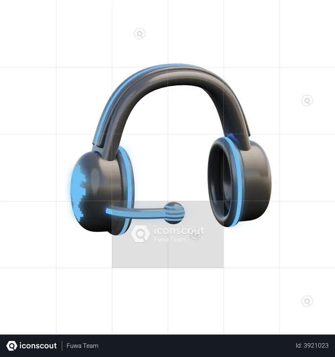Gaming Headphone  3D Illustration