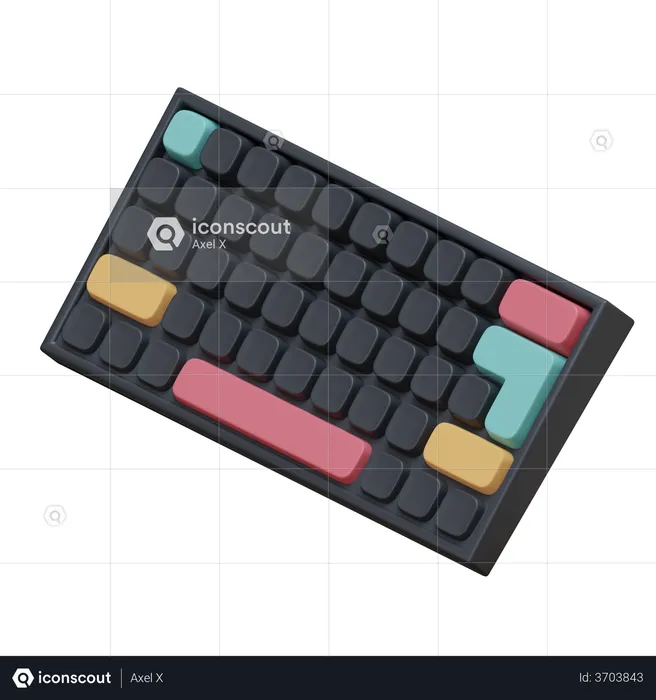 Gaming Keyboard  3D Illustration