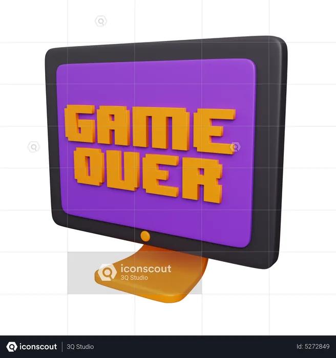 Gaming Monitor Game Over  3D Icon