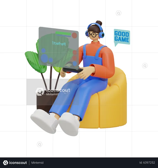 Gaming to Life at Home  3D Illustration