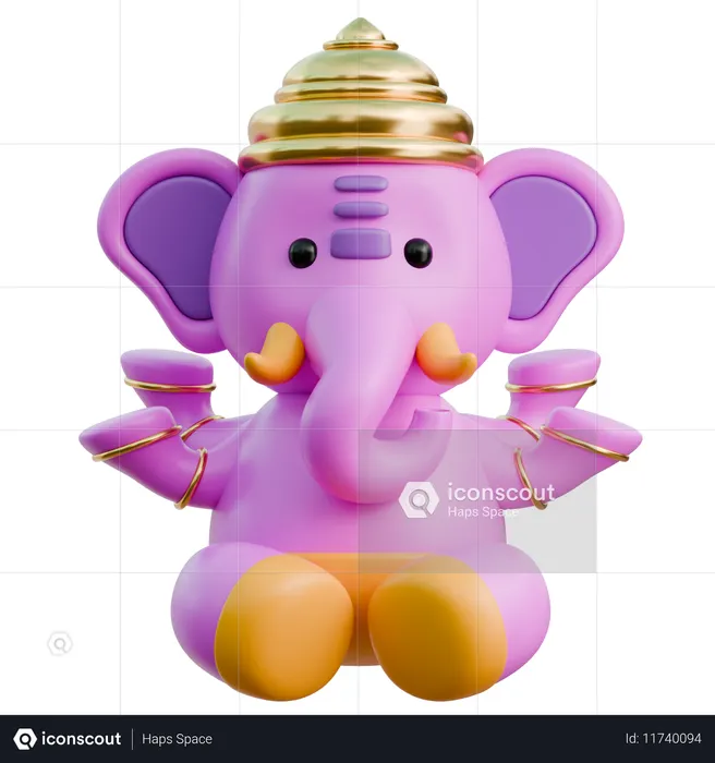 Ganesh  3D Icon