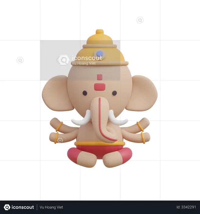 Ganesh  3D Illustration