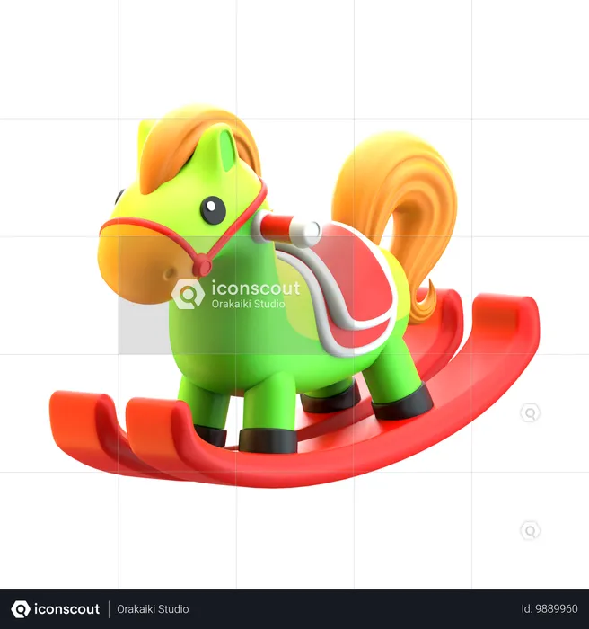 Cavalo gangorra  3D Icon