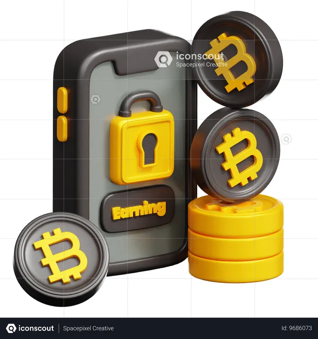 Ganhando bitcoin  3D Icon