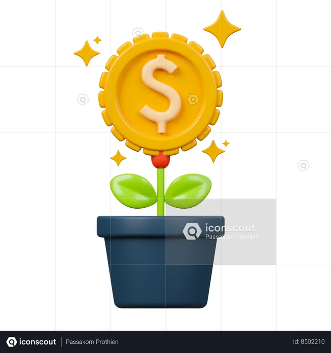 Ganho de investimento financeiro  3D Icon