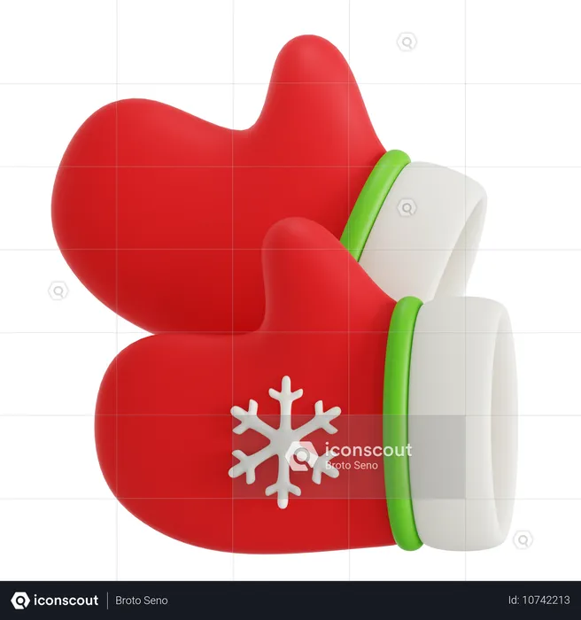 Gants de Noël  3D Icon