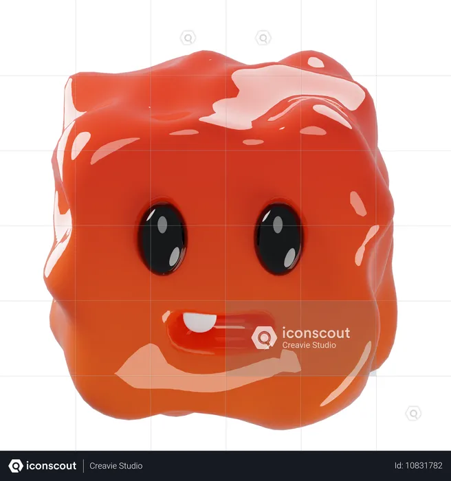 Garabato cuadrado de gelatina Emoji 3D Icon