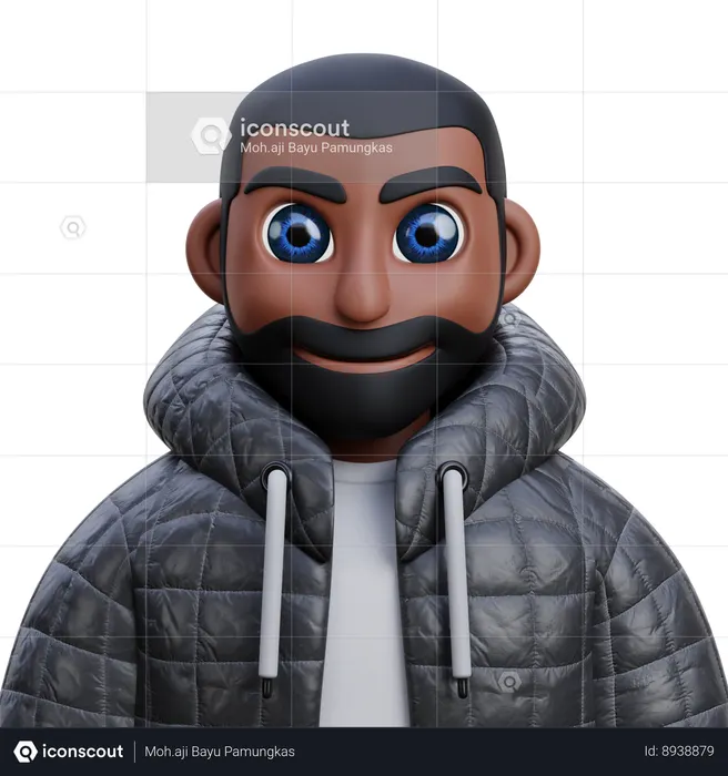 Garçon en veste noire  3D Icon